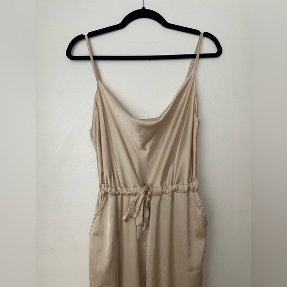 Kittenish - Champagne Silky Cowl Neck Jumpsuit - Picture 5 of 15